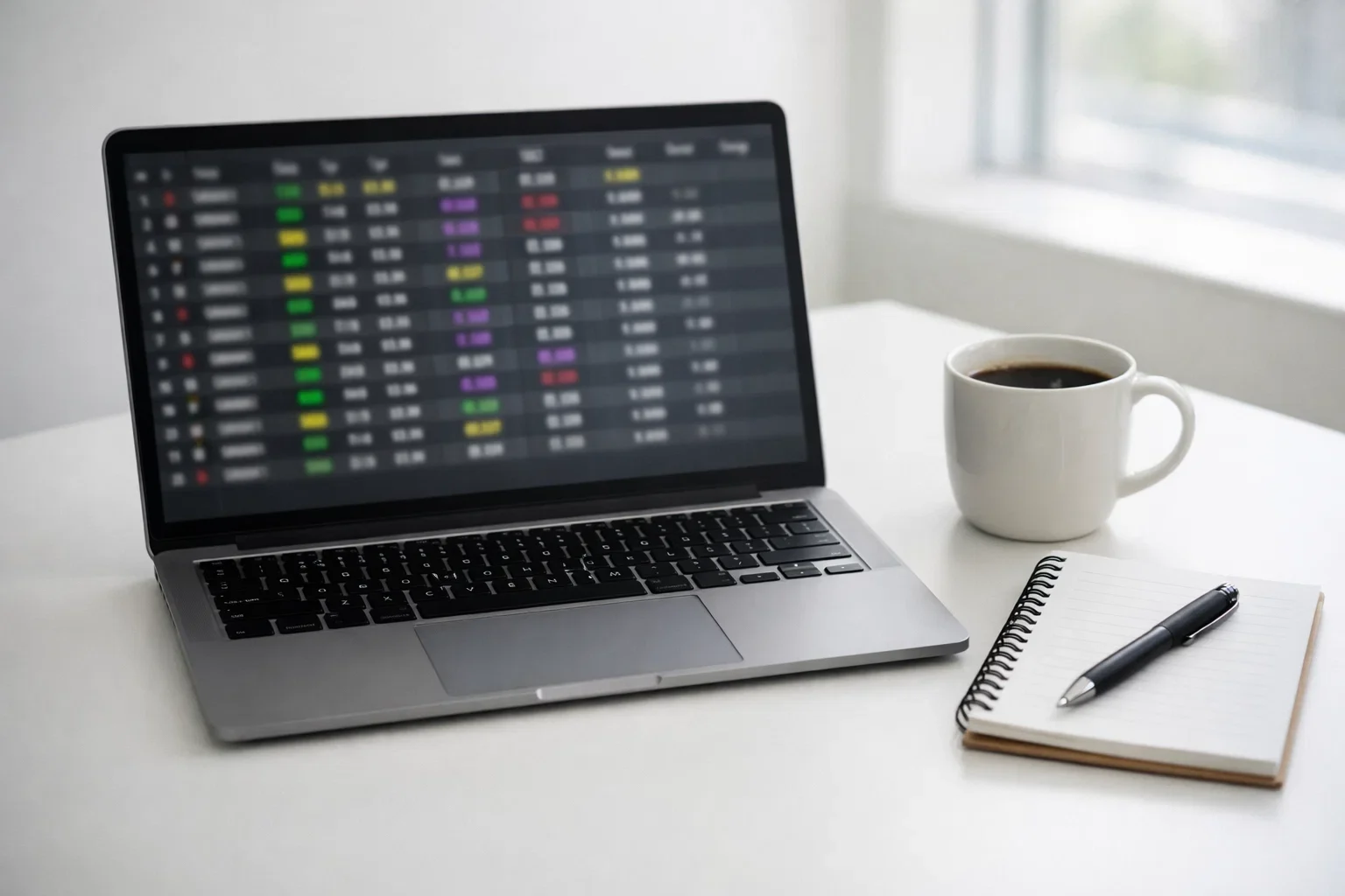 Laptop zeigt detaillierte Formel-1-Rundenzeiten und Sektorzeiten